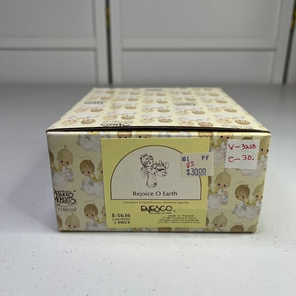 Precious Moments Rejoice O Earth Vintage Collectible Figurine 1991 Enesco Boxed - Picture 10 of 11